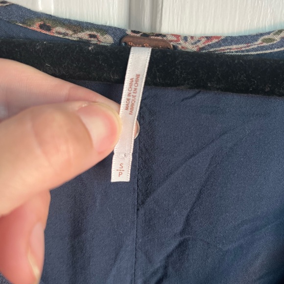 Free People Lucky Loosey Blue Floral dress/tunic  size S - Picture 2 of 8